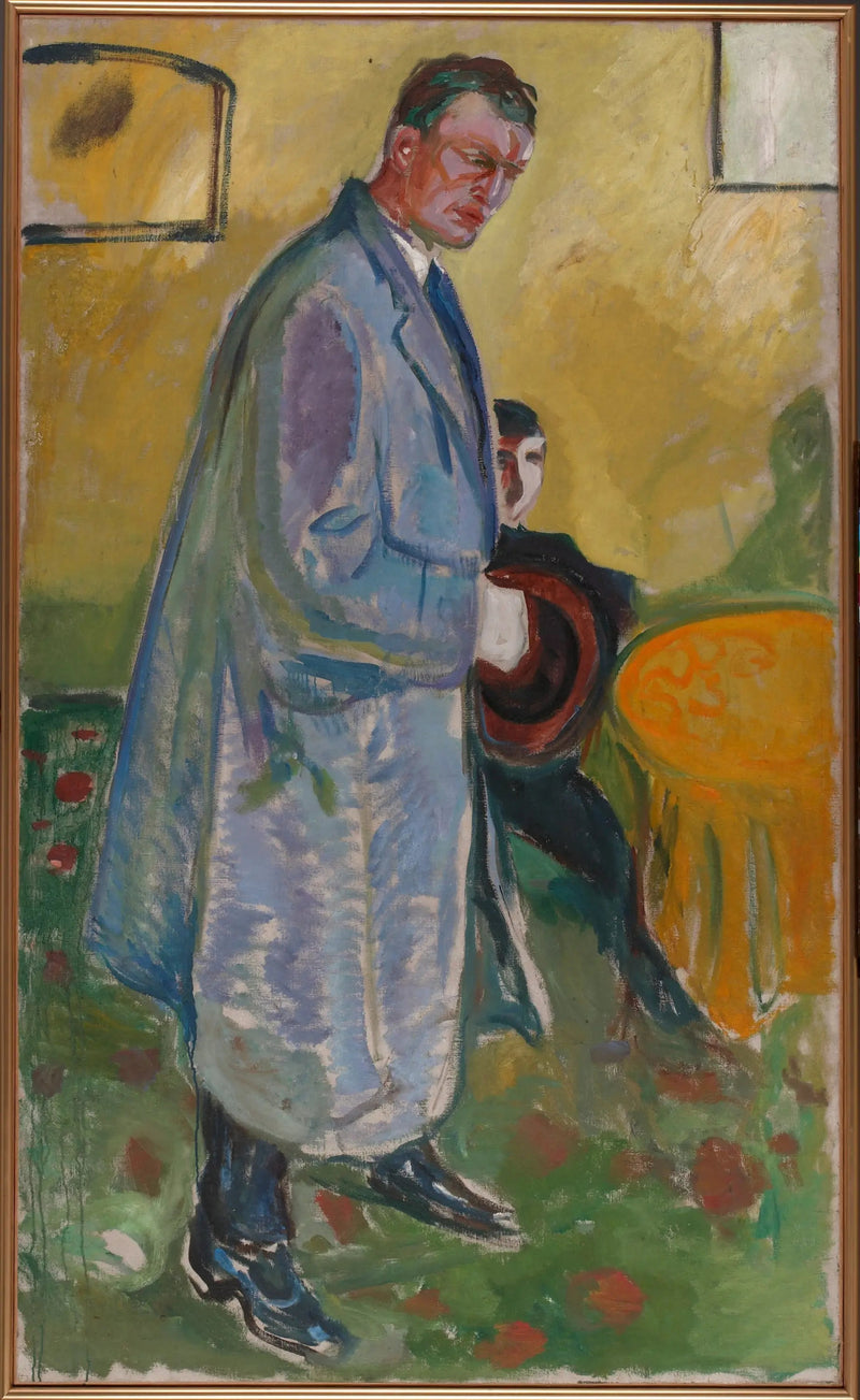 صورة ذاتية مع قبعة ومعطف - إدفارد مونش