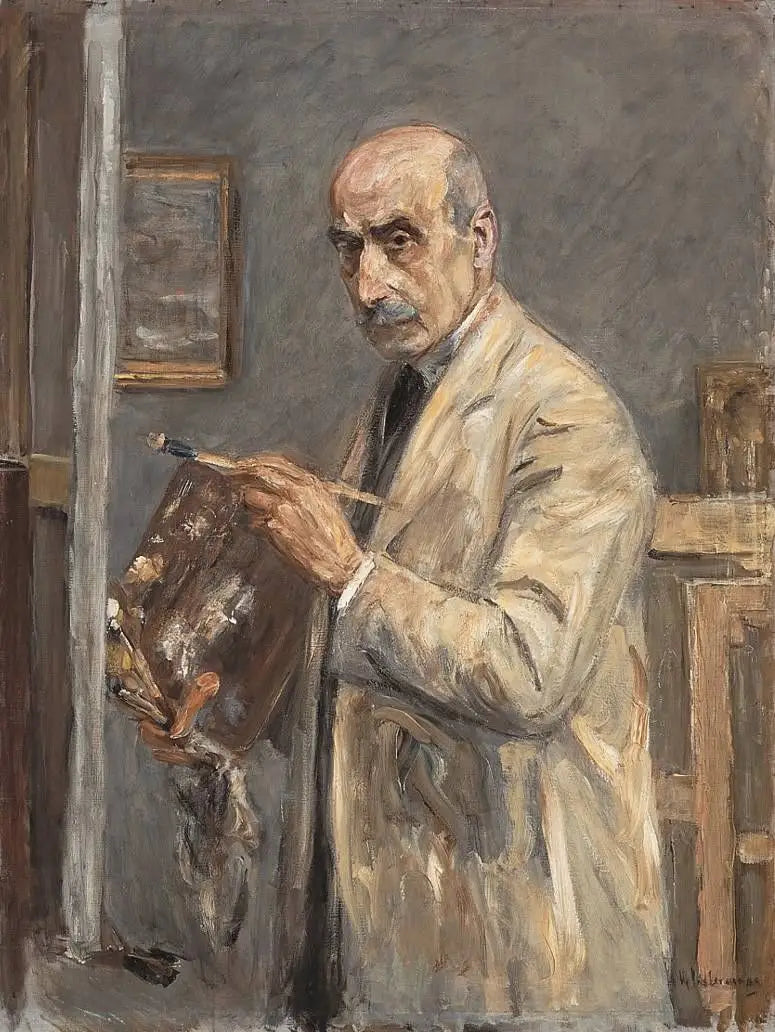 صورة ذاتية ببلوزة الرسم (Selbstbildnis im Malkittel) - ماكس ليبرمان