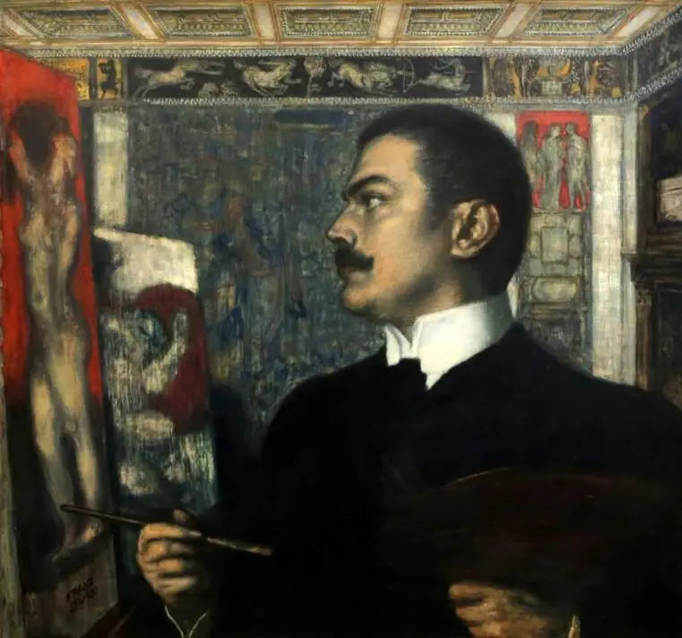 صورة ذاتية في الاستوديو - Franz Von Stuck