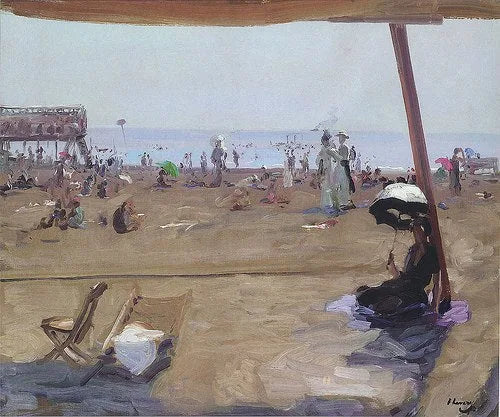 Baignade au Lido - John Lavery image 1 copie peinte à la main à l’huile