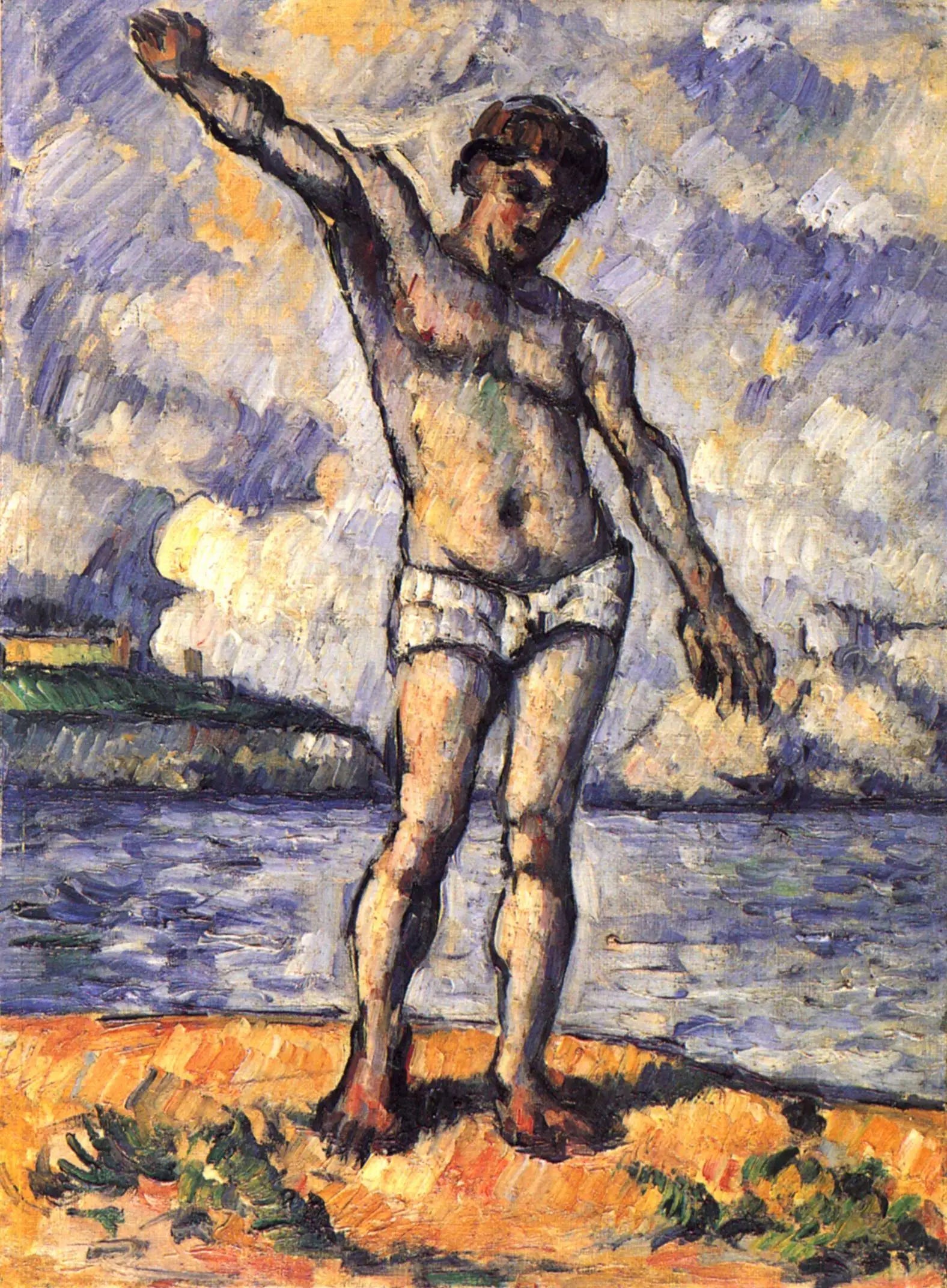 Reproduction du tableau « Baigneur aux bras écartés - Paul Cézanne » par Alpha Reproduction en peinture à l’huile