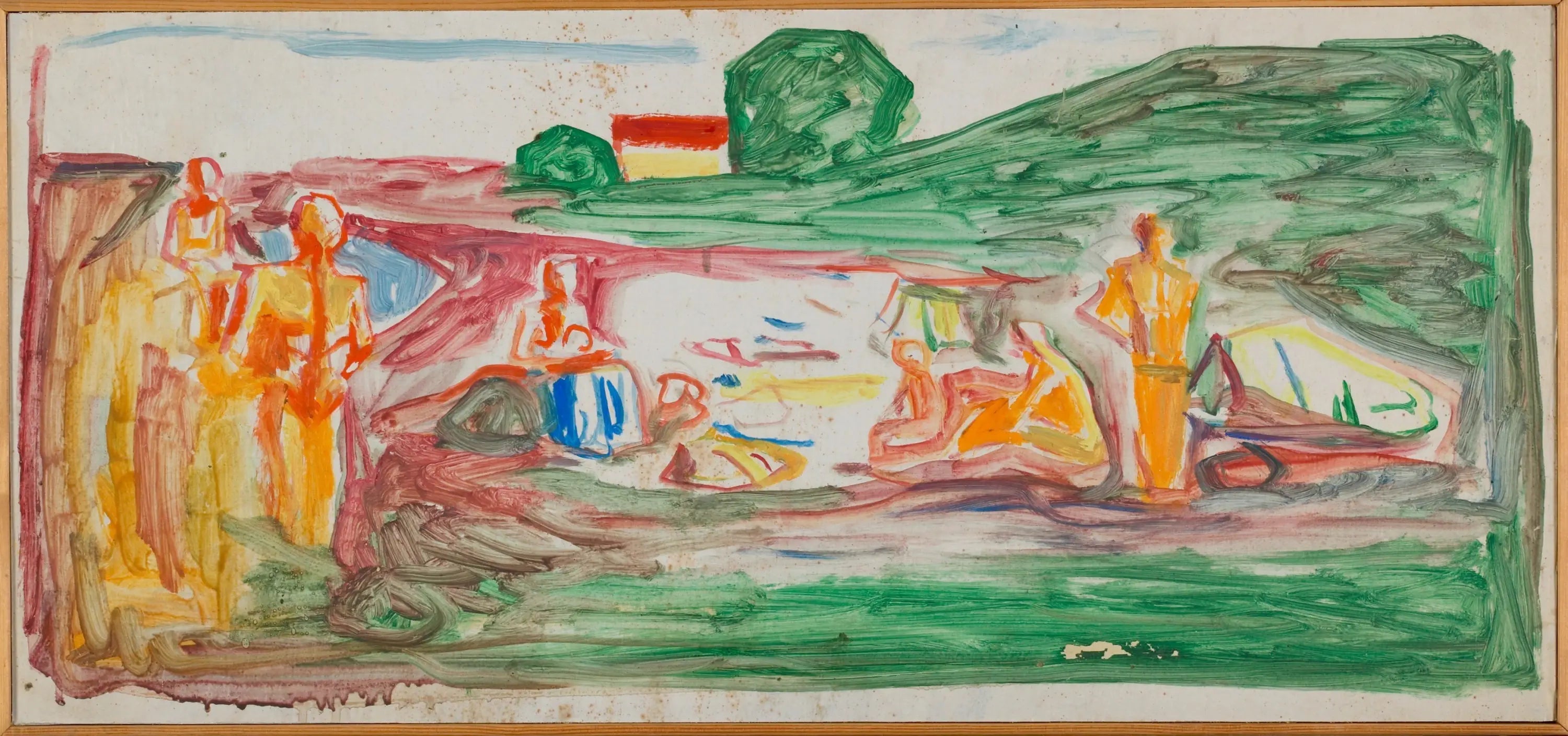 Baigneurs sur la plage - Edvard Munch image 1 reproduction de peinture à l’huile