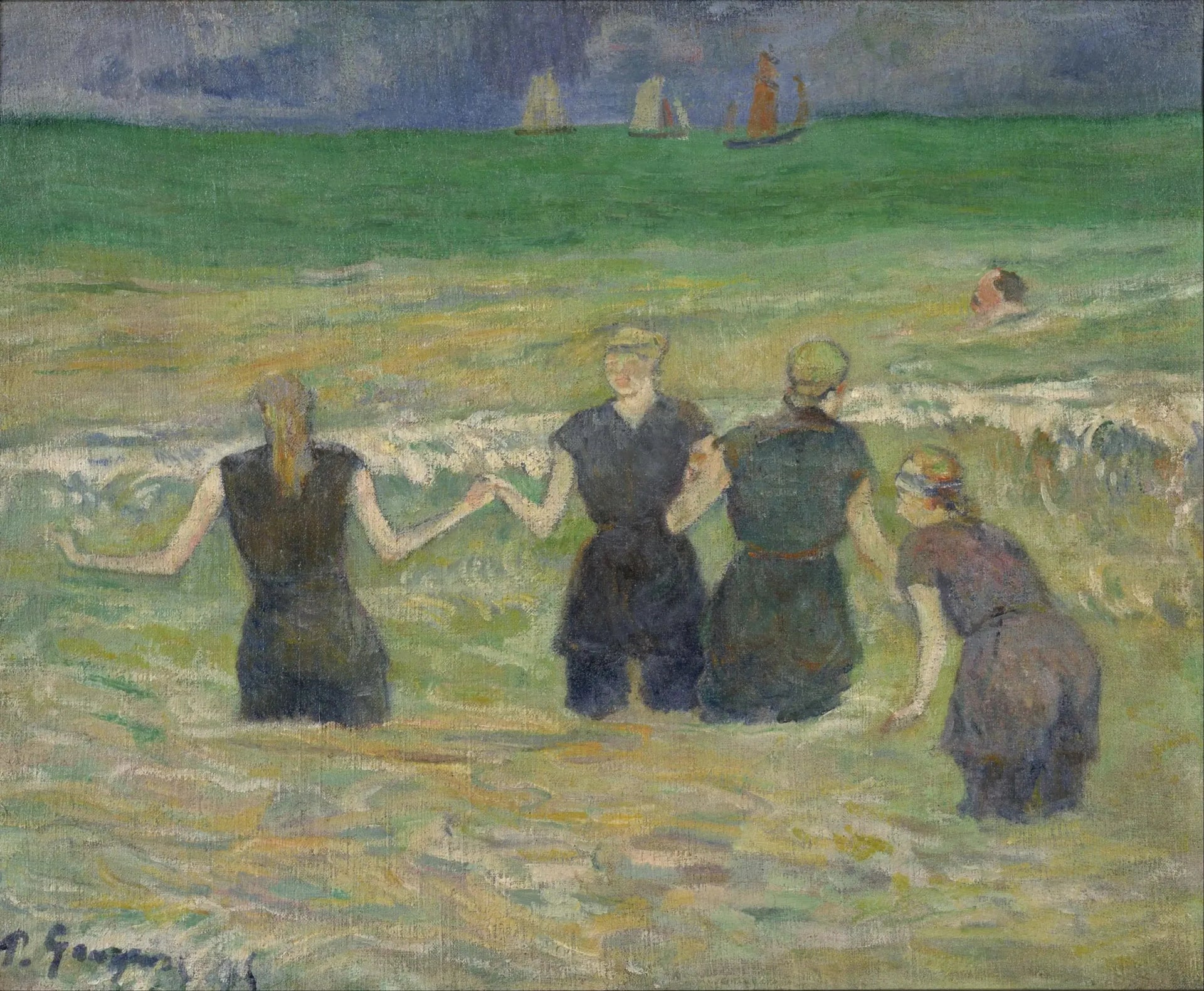 Baigneuses à Dieppe - Paul Gauguin image 1 tableau peint à l’huile sur toile