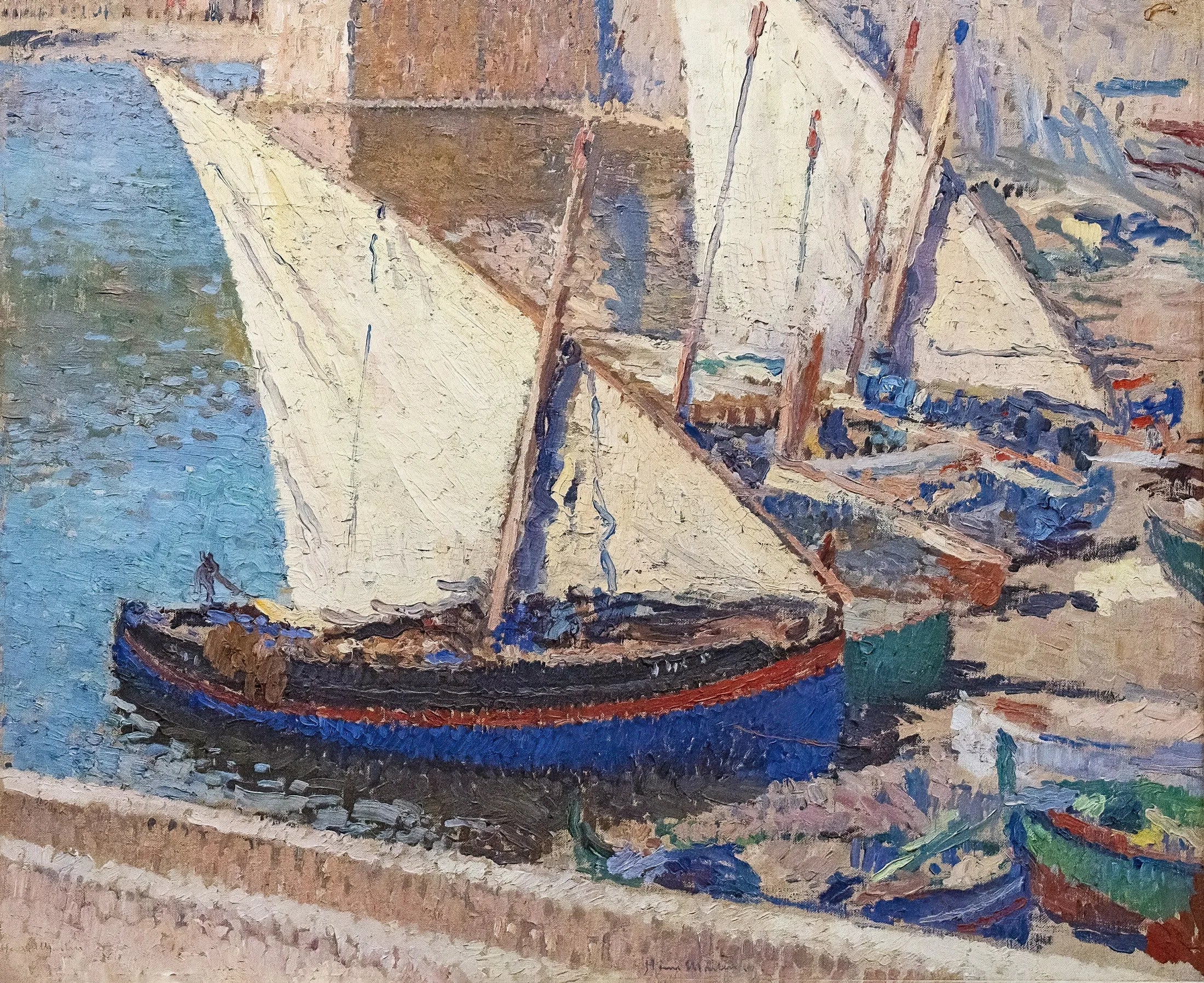 Barques de pêche à Collioure - Henri-Jean Guillaume Martin image 1 reproduction artisanale de tableau