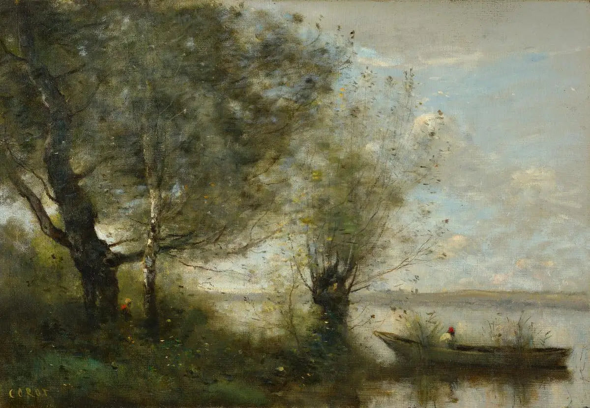 Bateau près d’une rivière - Jean-Baptiste Camille Corot - Alpha Reproduction