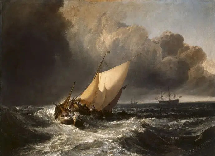 Bateaux hollandais dans la tempête - J. M. W. Turner image 1 copie peinte à la main à l’huile