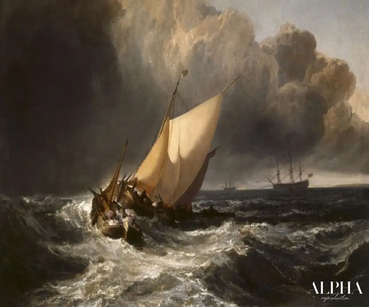 Bateaux hollandais dans la tempête - William Turner - Reproductions de tableaux et peintures haut de gamme