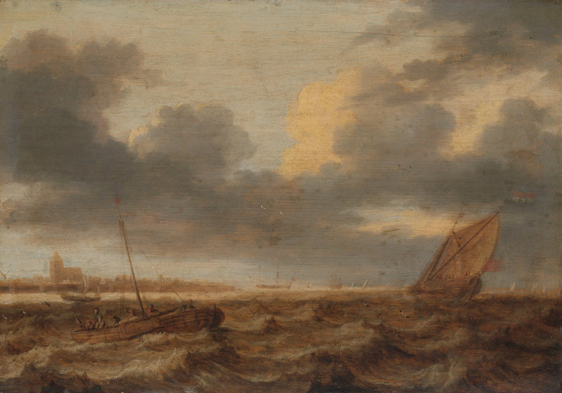 Bateaux de pêche en eaux troubles - Jan Porcellis