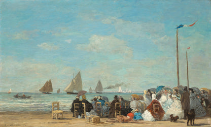 🏖️ مشهد شاطئ في تروفيل – يوجين بودان (1863)