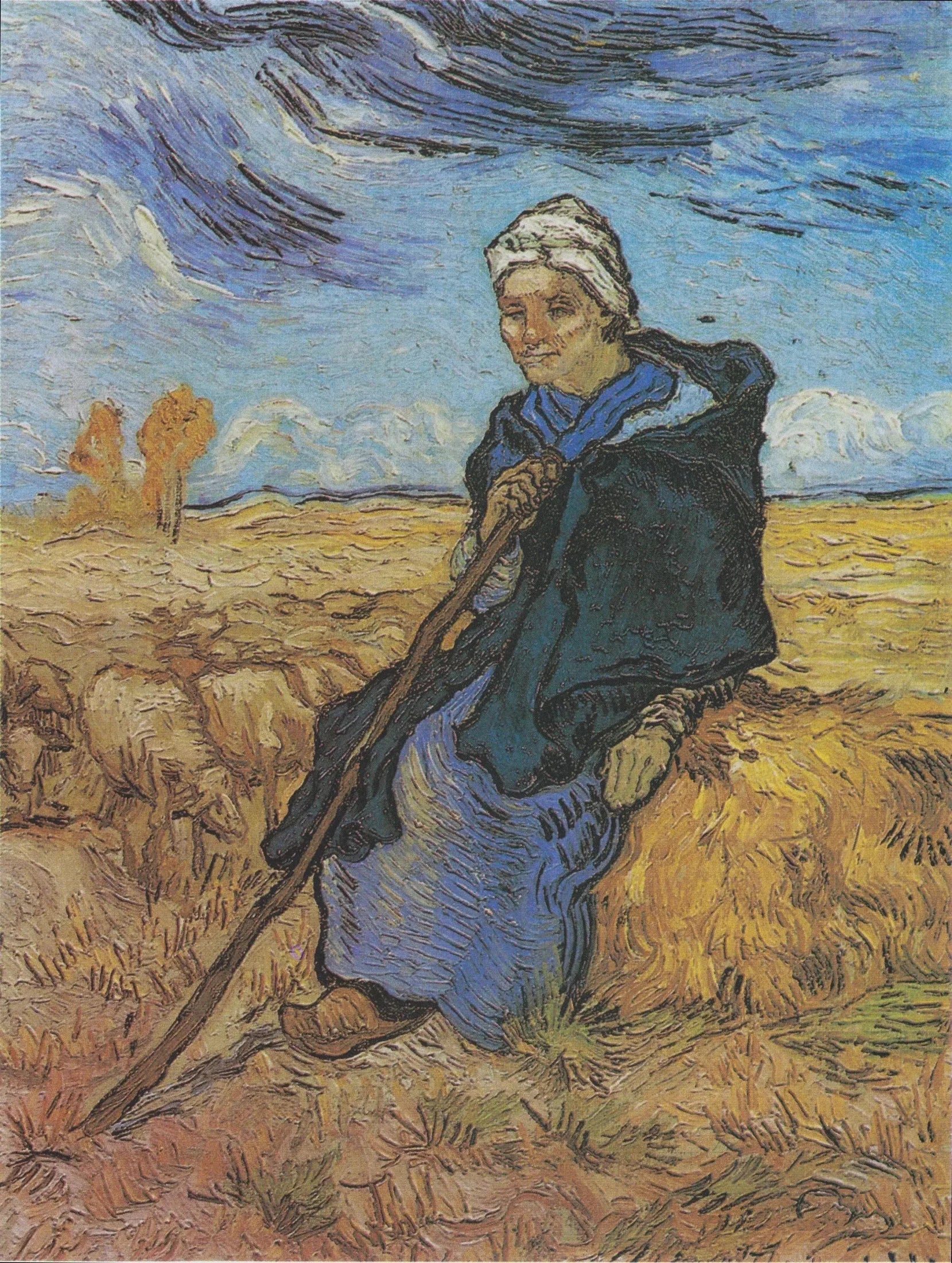 Bergère, La (d'après Millet) - Vincent van Gogh image 1 reproduction artisanale de tableau