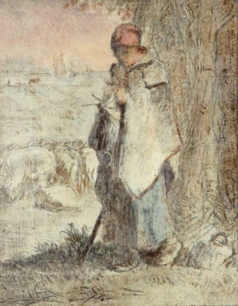 Bergère tricotant - جان-فرانسوا ميليه
