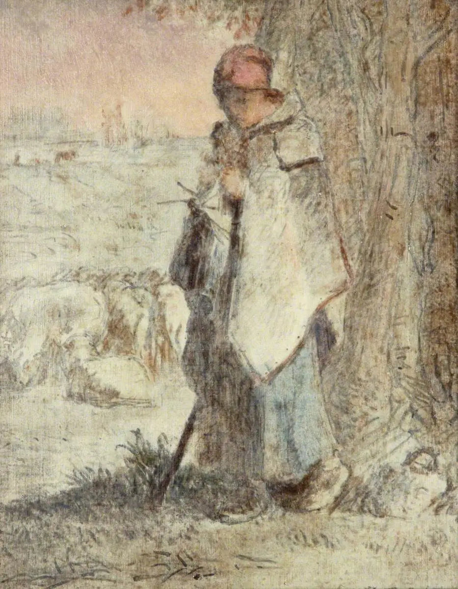 Bergère tricotant - جان-فرانسوا ميليه