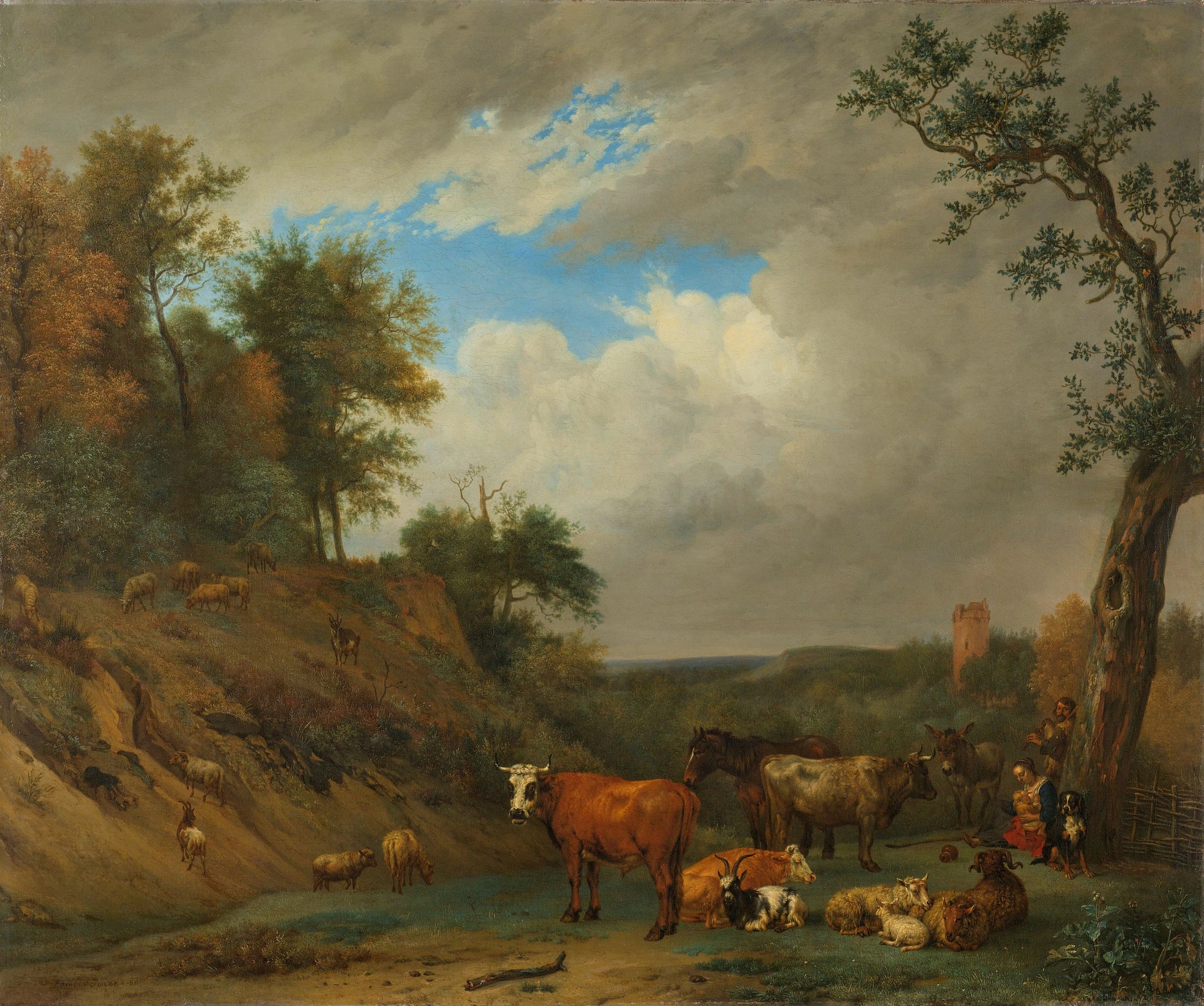 Bergers avec leur bétail - Artiste inconnu du Rijksmuseum