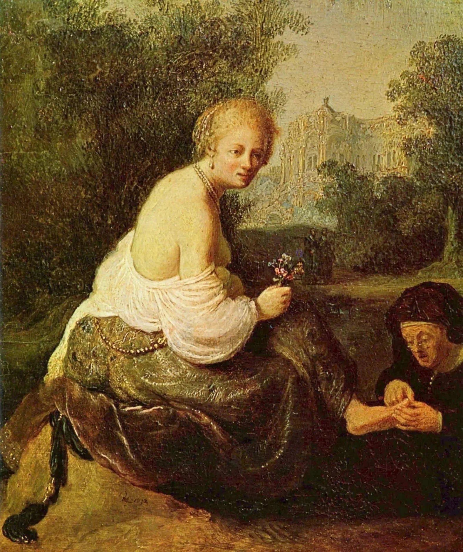 Bethsabée à sa toilette, vue par le roi David — d’après Rembrandt, vers 1632, musée des Beaux-Arts de Rennes