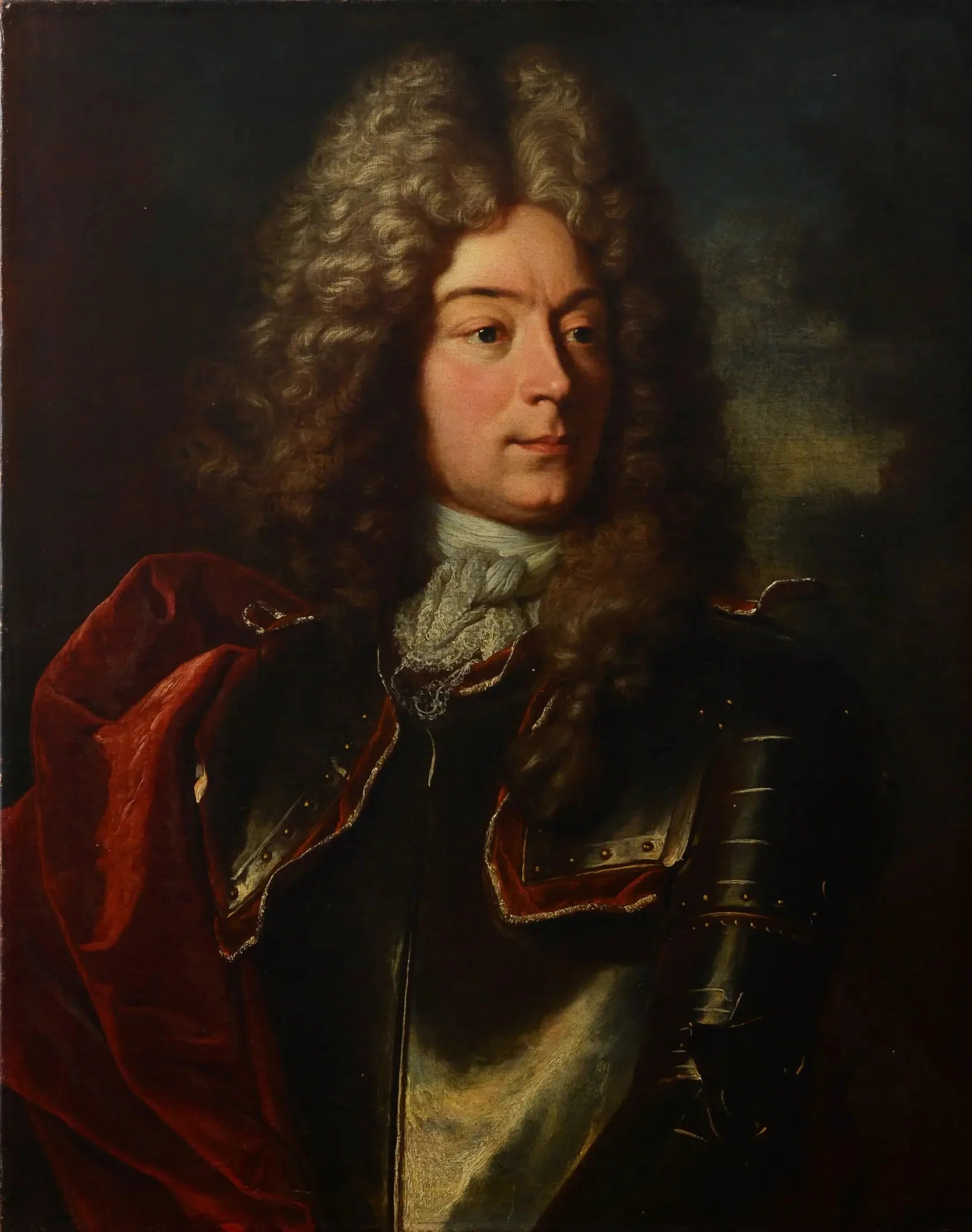 Bildnis Johann Frisching (1668-1726), Mitherr zu Rümligen, Offizier, Venner zu Metzgern. - Hyacinthe Rigaud image 1 copie peinte à la main à l’huile