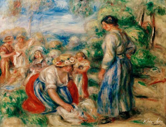 Blanchisseuses - Pierre-Auguste Renoir - Reproductions de tableaux et peintures haut de gamme