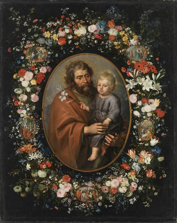 Blumenkranz mit hl. Joseph - Jan Brueghel l’Ancien