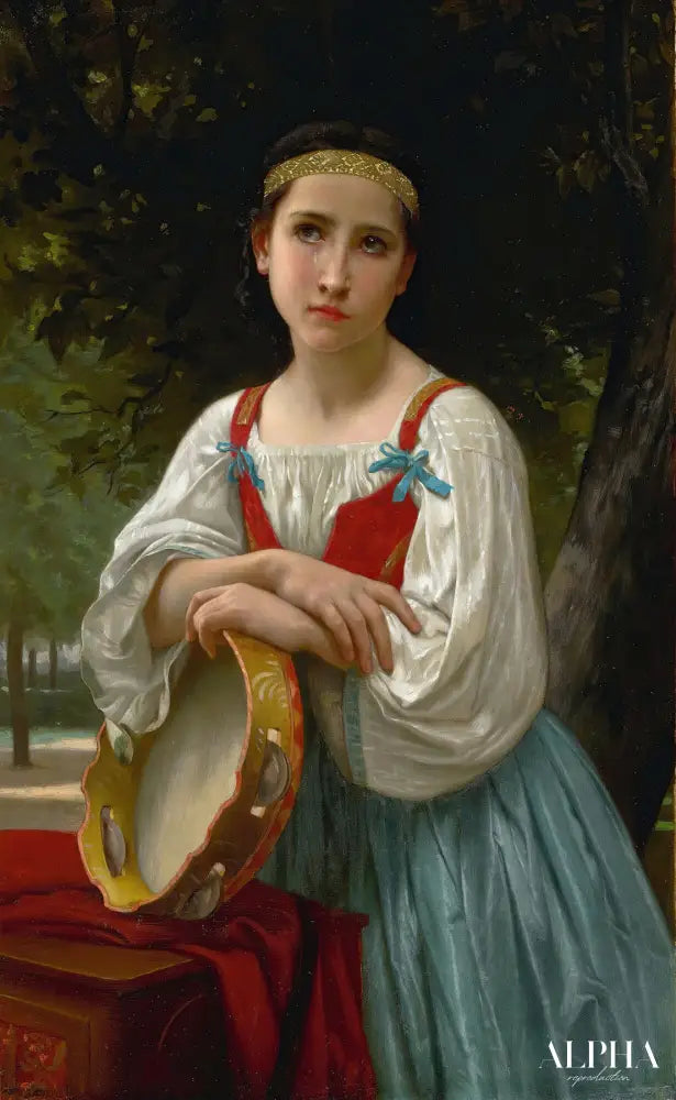 Bohémienne Au Tambour De Basque - William-Adolphe Bouguereau Reproductions de tableaux à la peinture à l’huile