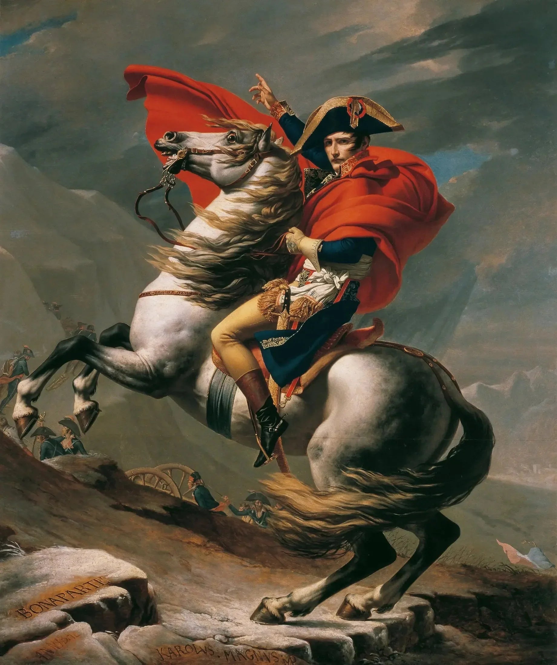 Bonaparte franchissant le Grand-Saint-Bernard - Jacques-Louis David image 1 reproduction de peinture à l’huile