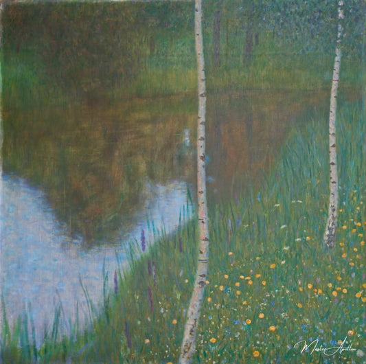 Bord de lac avec bouleaux - Gustav Klimt - Reproductions de tableaux et peintures haut de gamme