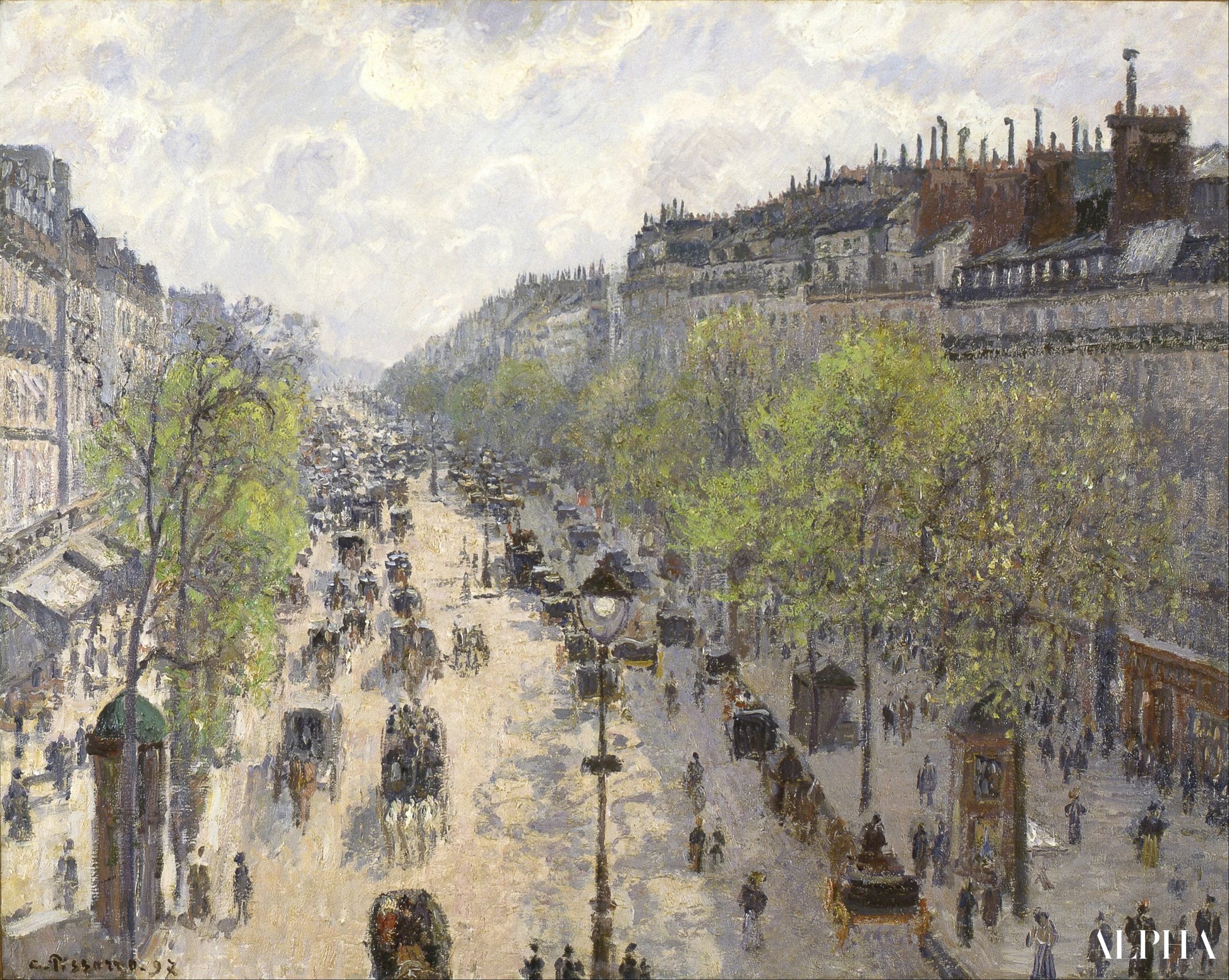 Boulevard Montmartre, matinée de printemps - Camille Pissarro - Reproductions de tableaux et peintures haut de gamme