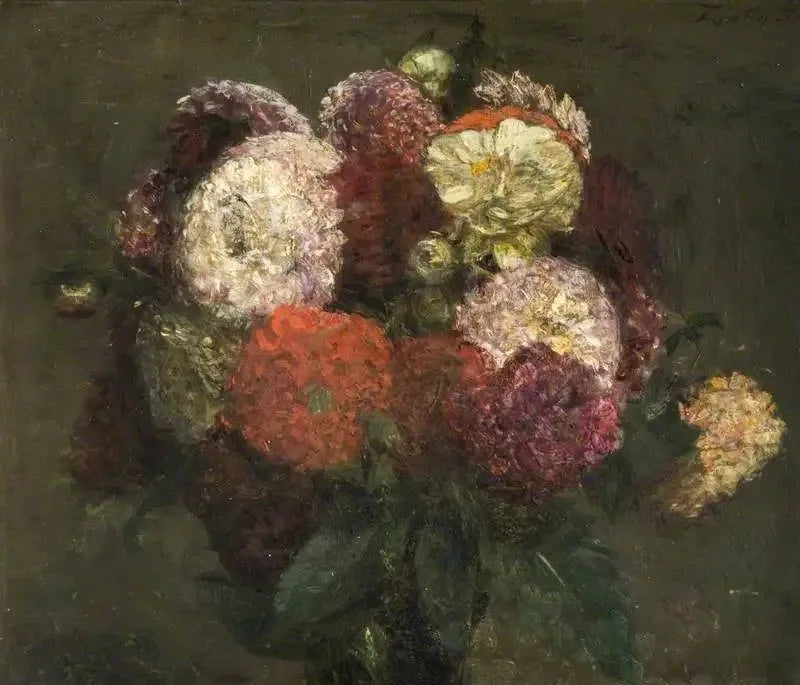 باقة من dahlias - هنري فانتان-لاتور