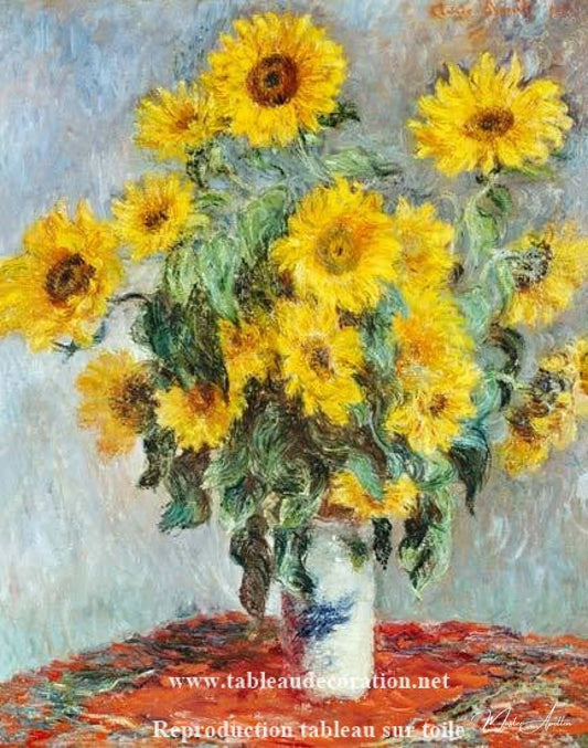 Bouquet de tournesols - Claude Monet tableau fleur - Reproductions de tableaux et peintures haut de gamme