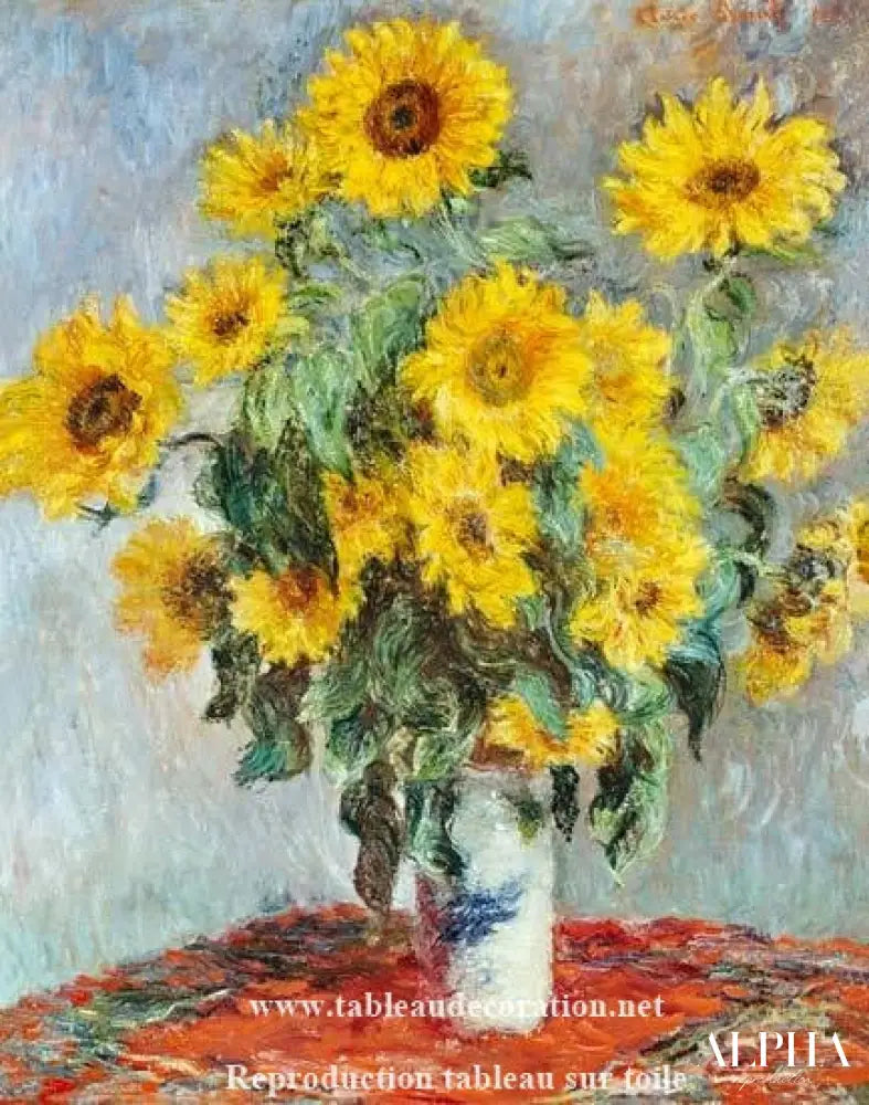 Bouquet de tournesols - Claude Monet tableau fleur - Reproductions de tableaux et peintures haut de gamme