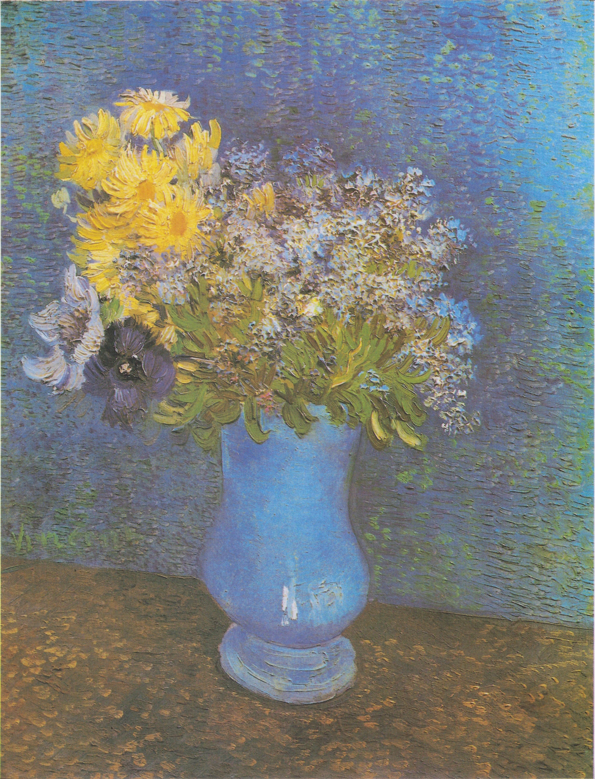 Bouquet de fleurs dans un vase bleu F322 de Vincent van Gogh, musée de Genève