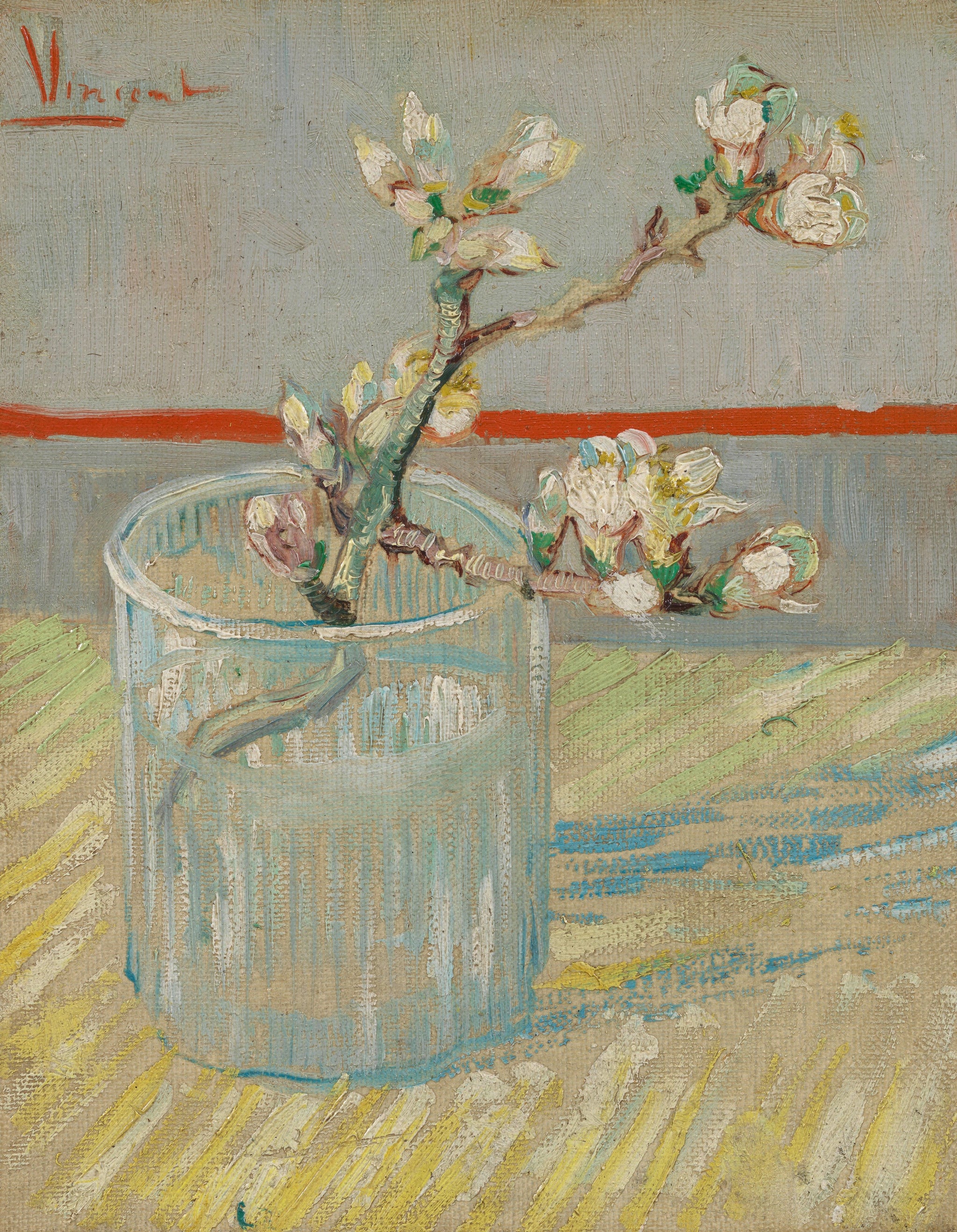 Branche d’amandier en fleur dans un verre F392 de Vincent van Gogh, Van Gogh Museum