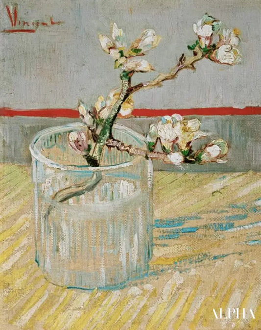 Branche d'amandier en fleur dans un verre - Van Gogh - Reproductions de tableaux et peintures haut de gamme