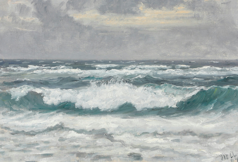 Briser les vagues à Skagen Sønderstrand. - Michael Peter Ancher