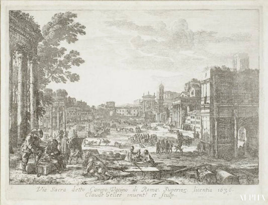 Reproduction du tableau « Campo Vaccino (Forum Romanum) - Claude Lorrain » par Alpha Reproduction en peinture à l’huile