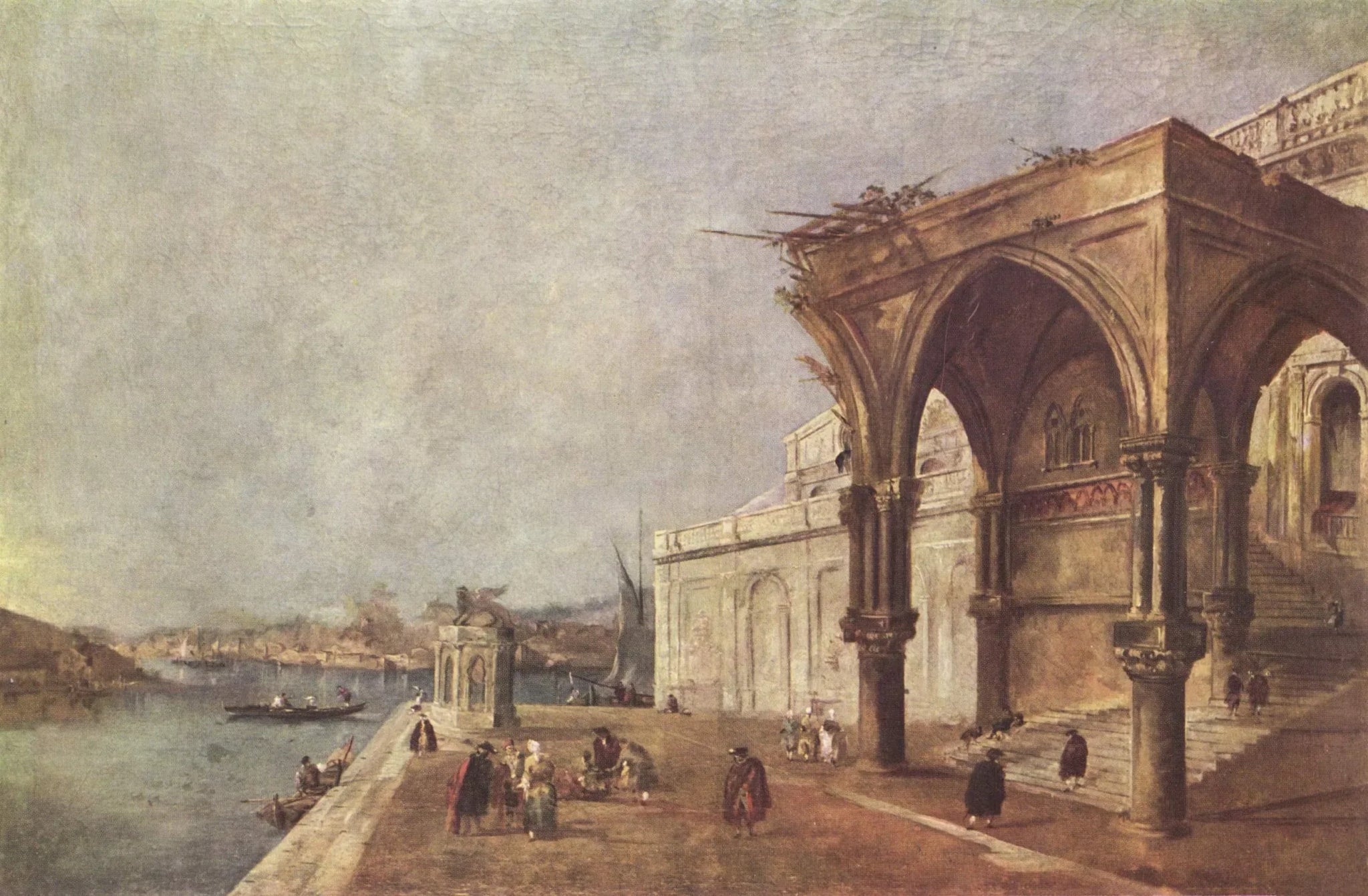 Capriccio aux thèmes vénitiens - Francesco Guardi image 1 copie peinte à la main à l’huile