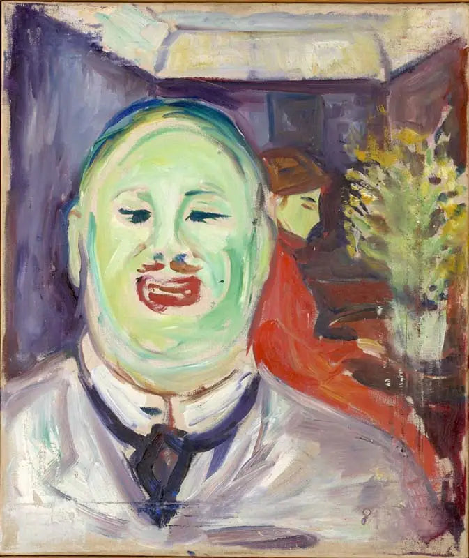 Caricature de Henrik Lund - Edvard Munch image 1 copie peinte à la main à l’huile