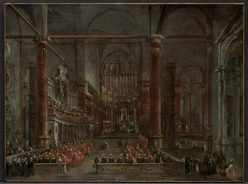 حفل بابوي في كنيسة القديس يوحنا المعمدان في فينيسيا، 1782 - فرانشيسكو غاردي