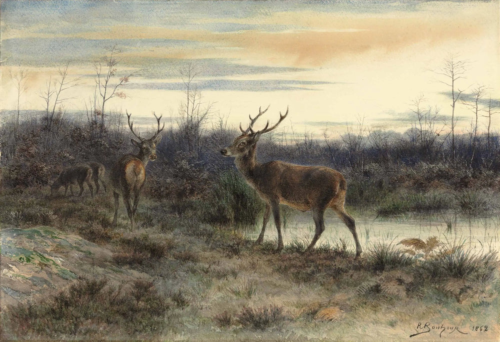 Cerfs dans la forêt de Fontainebleau - Rosa Bonheur - Alpha Reproduction
