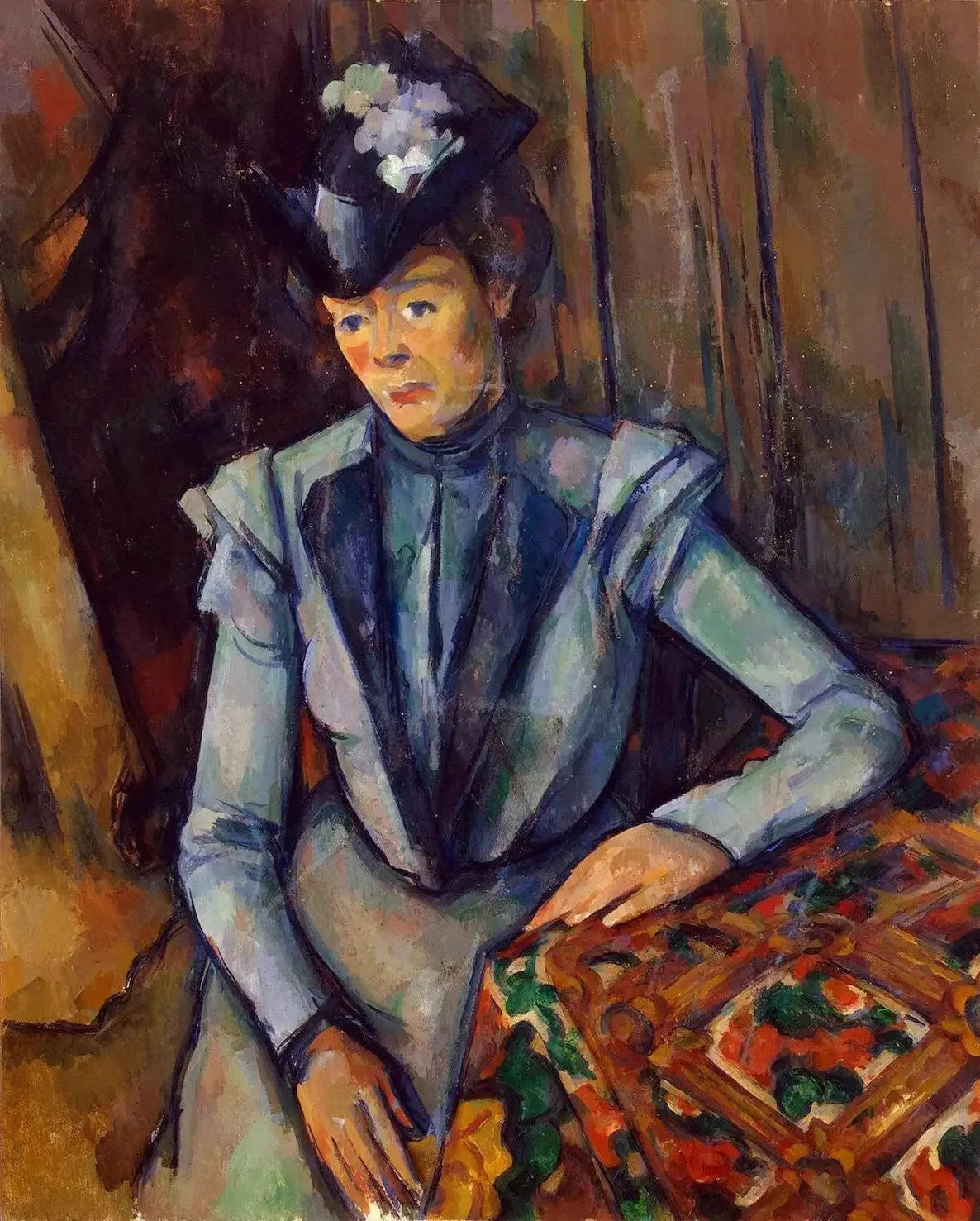 السيدة ذات الرداء الأزرق، حوالي 1900-1904--- Paul Cézanne
