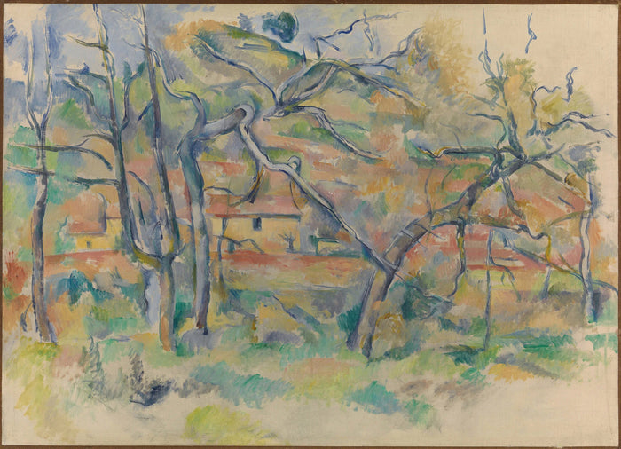 الأشجار والمنازل في مكان يسمى لا دوران، حوالي عام 1885 - Paul Cézanne