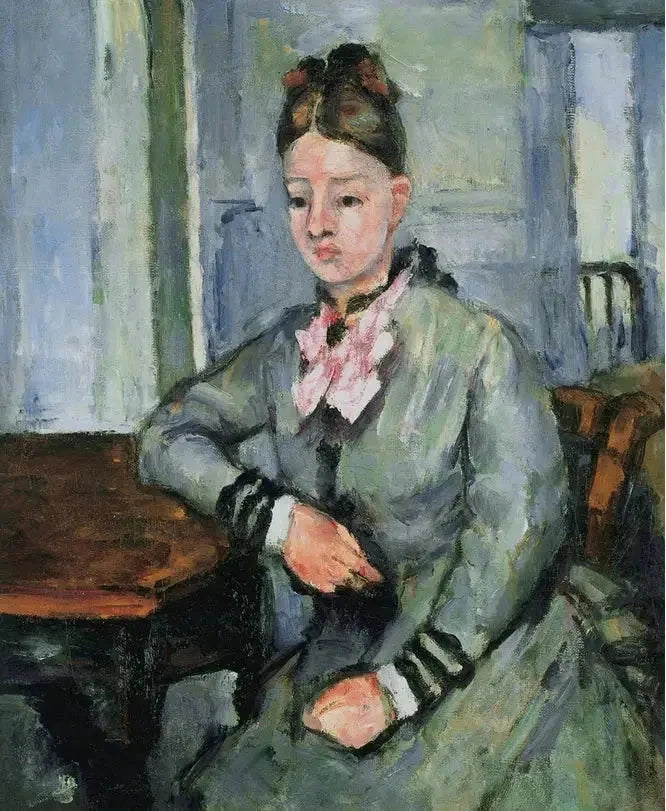 Madame Cézanne accoudée 1873–1874 de Paul Cézanne, Onyx Art Collection – reproduction peinture à l’huile sur toile