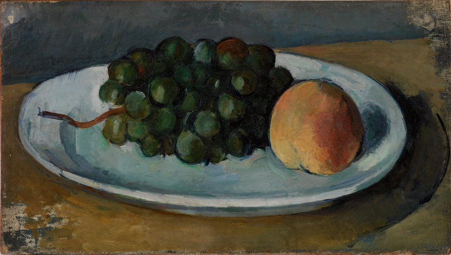عنقود العنب والخوخ على طبق، 1877 -1879 - Paul Cézanne