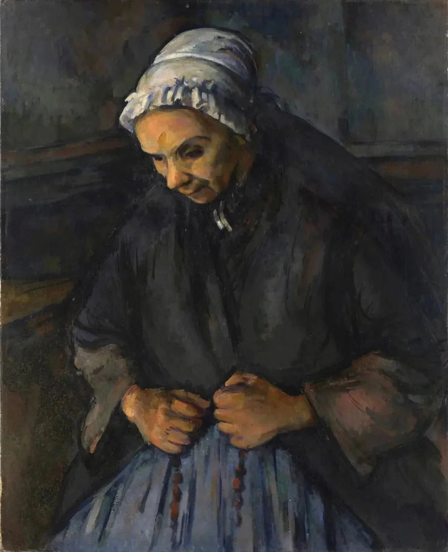 امرأة مسنة مع مسبحة - بول سيزان