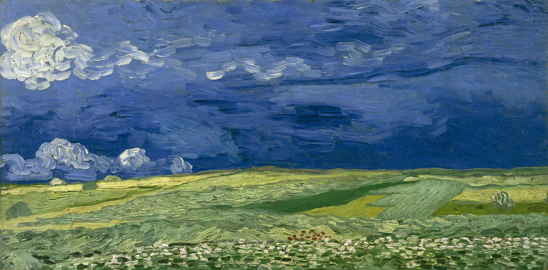Champ de blé sous des nuages d’orage de Vincent van Gogh, Van Gogh Museum, F778