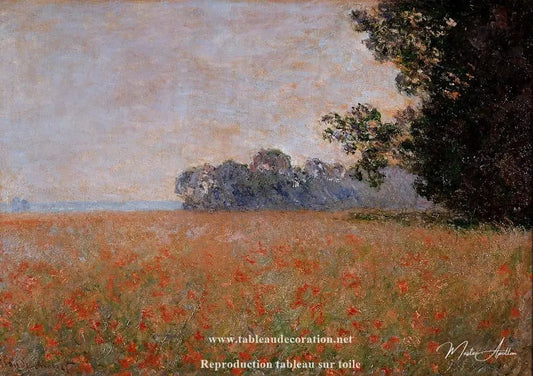 Champ d'avoine aux coquelicots - Tableau Monet - Reproductions de tableaux et peintures haut de gamme