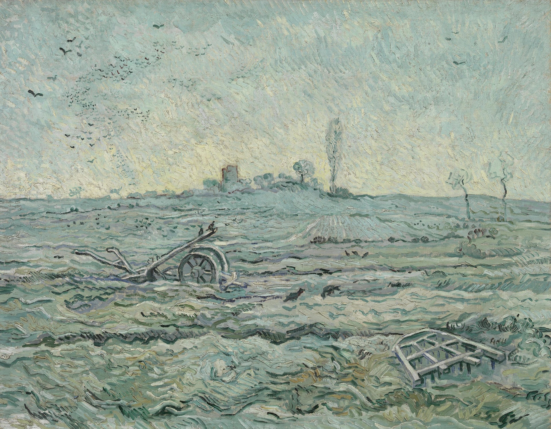 Champ enneigé avec une herse d’après Millet de Vincent van Gogh, Van Gogh Museum, s0175V1962