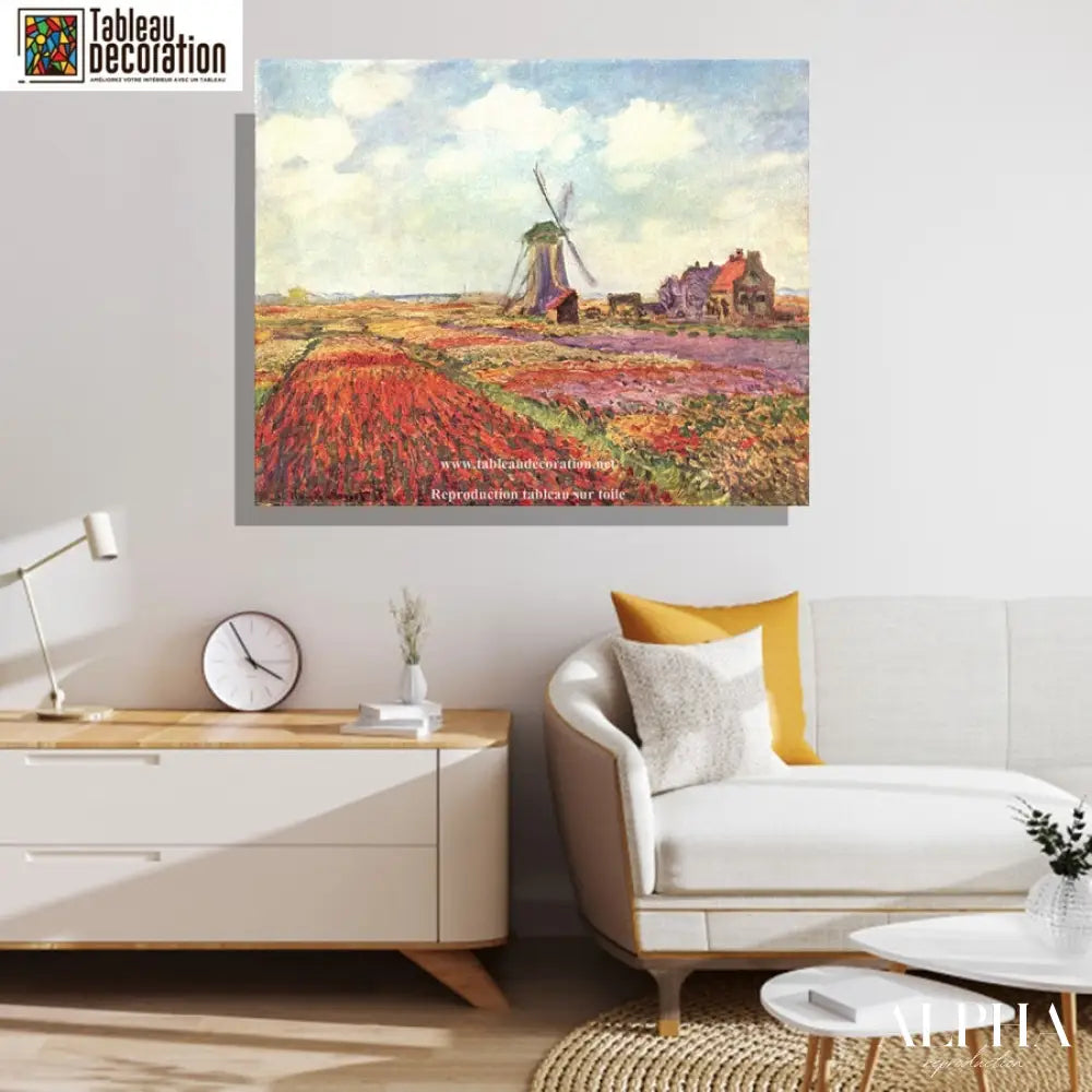 Champs de tulipes en Hollande - Tableau Monet - Reproductions de tableaux et peintures haut de gamme