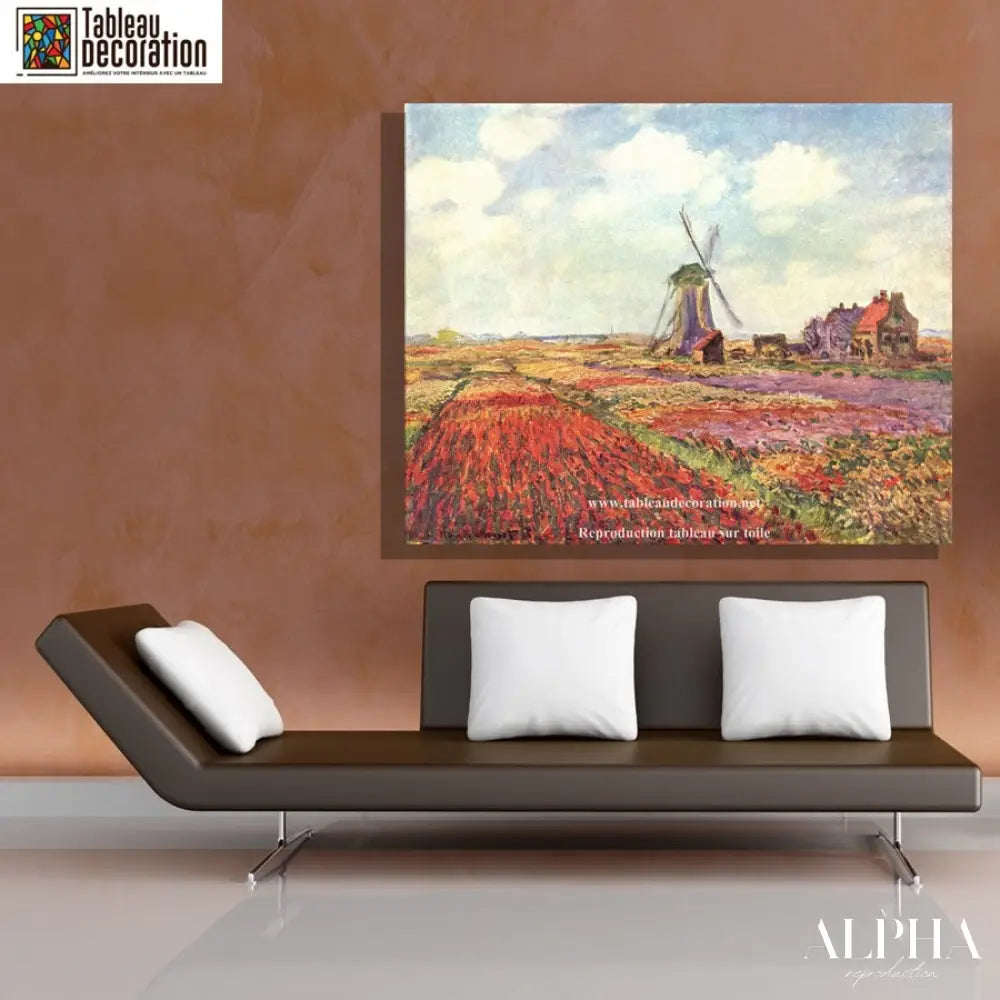 Champs de tulipes en Hollande - Tableau Monet - Reproductions de tableaux et peintures haut de gamme