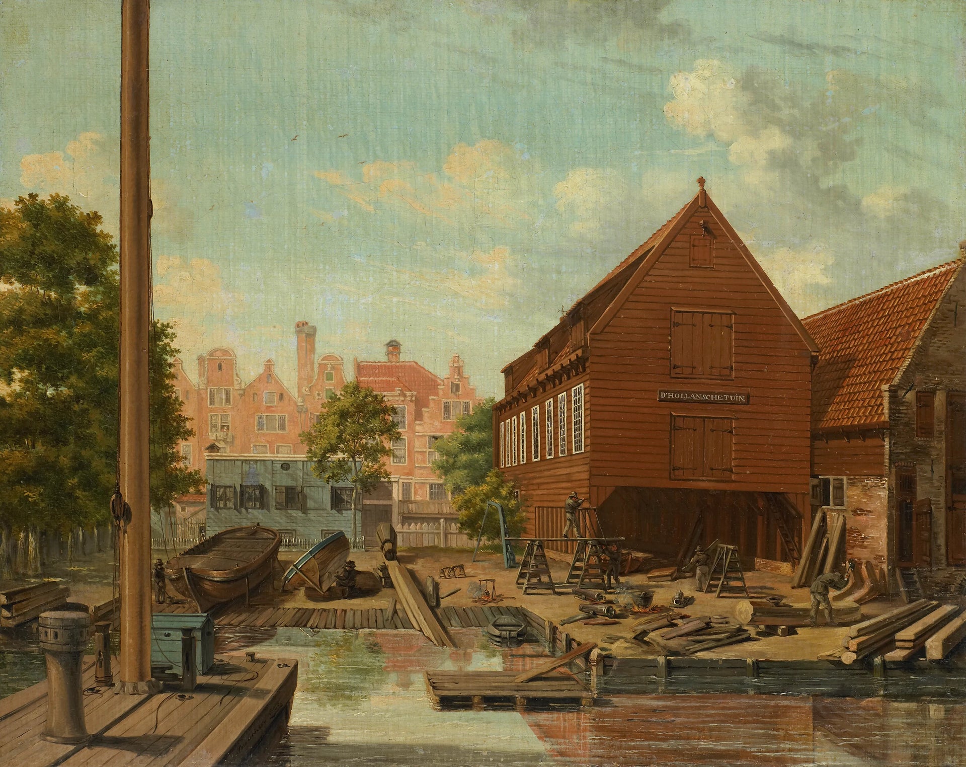 Le chantier naval 'D'Hollandsche Tuin' sur le Bickers Eiland à Amsterdam. - Pieter Godfried Bertichen