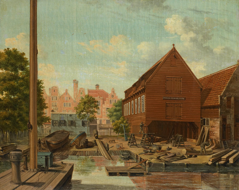 Le chantier naval 'D'Hollandsche Tuin' sur le Bickers Eiland à Amsterdam. - Pieter Godfried Bertichen