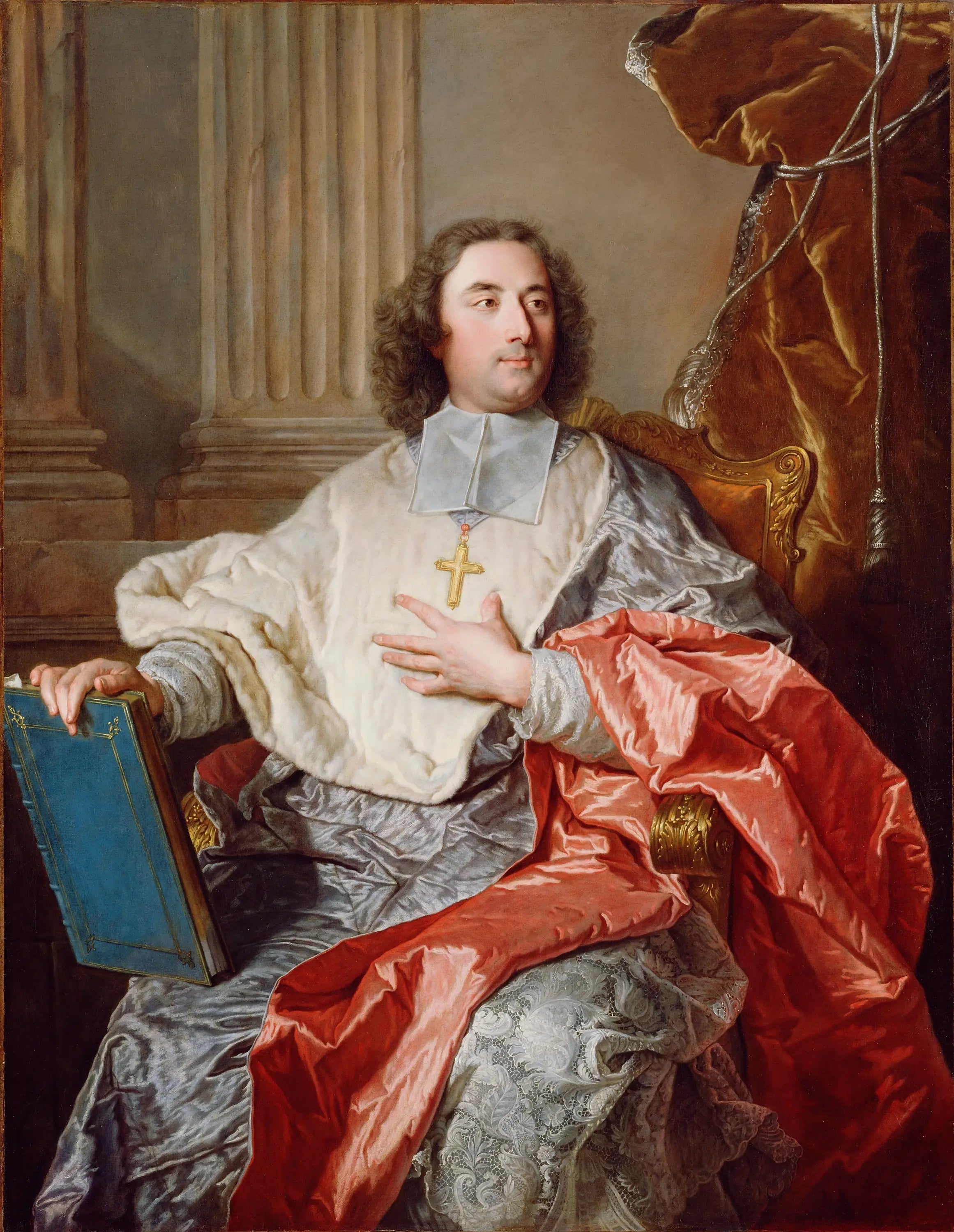 Charles de Saint-Albin (1698-1764), archevêque de Cambrai - Hyacinthe Rigaud image 1 reproduction artisanale de tableau